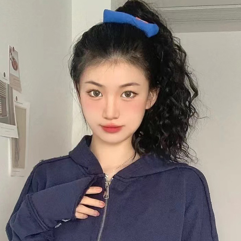 马尾假发女长发绑带式抓夹假马尾仿真发卷发短玉米烫高发尾假发片