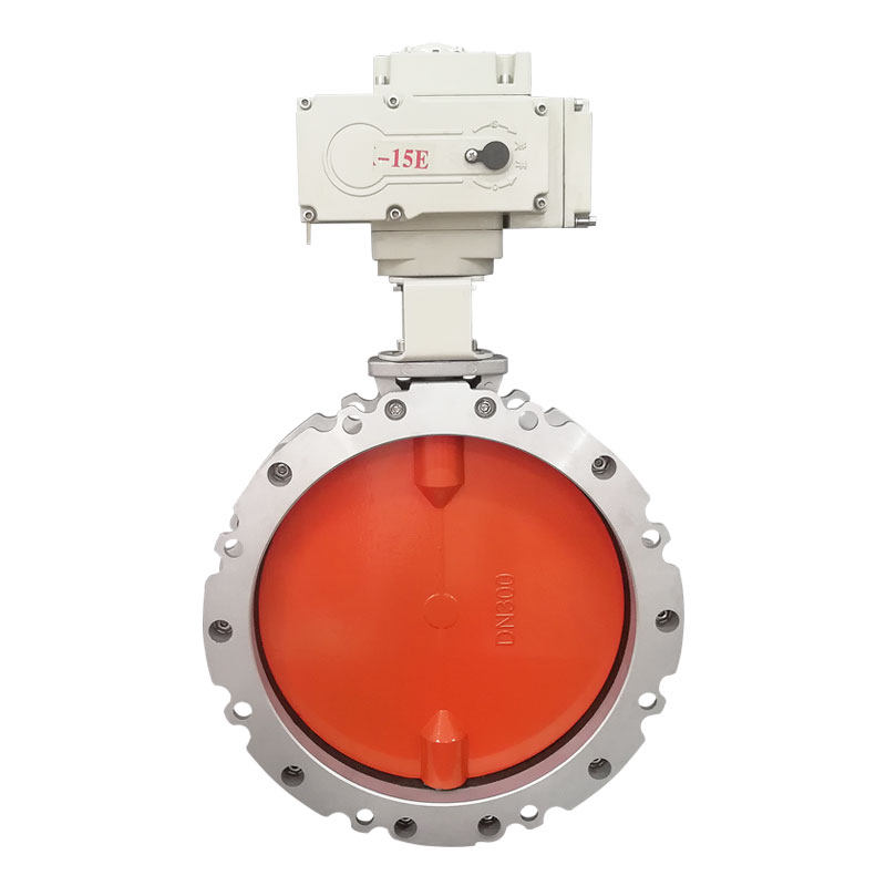 电动粉尘蝶阀v2fs双法兰DN100-600铝合金粉体水泥通风碟阀