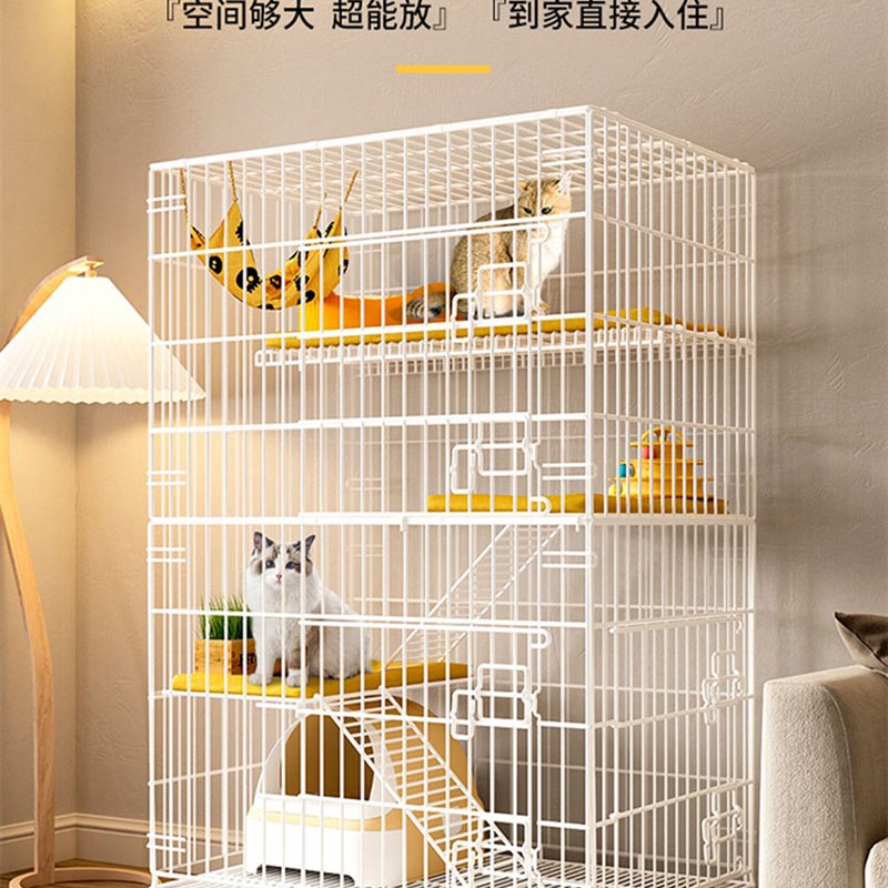 猫笼子家用室内超大自由空间带厕所一体折叠猫咪窝不占地宠物笼子