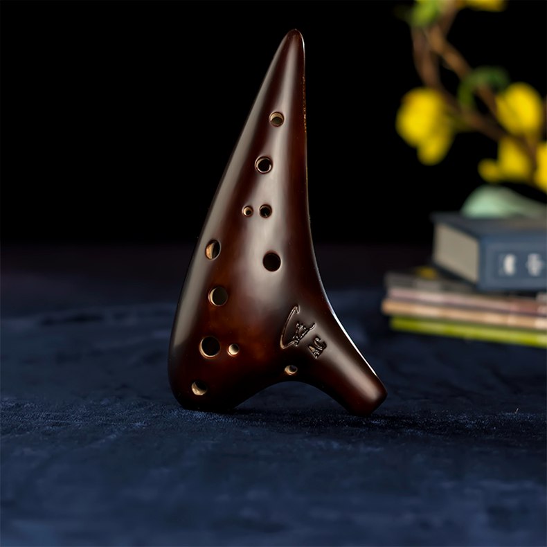 风雅陶笛 12孔中音AC熏烧陶笛专业型高音SC调十二孔初学大师演奏