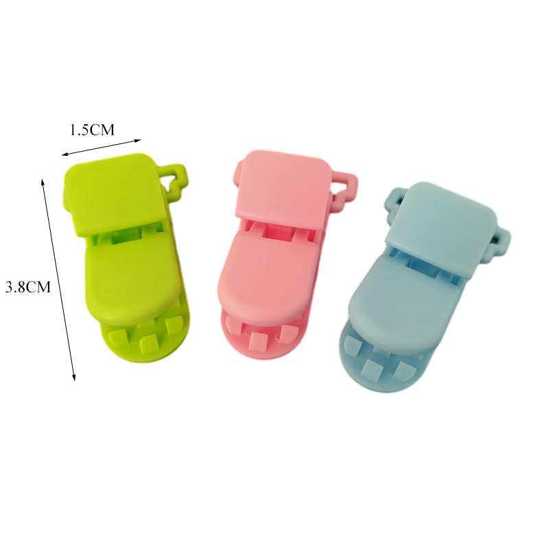 10Pcs Baby Pacifier Clip Plastic Solid Color Soother Pacifie