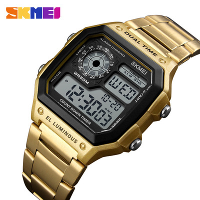 Electronic watch mens tend Southeast Asia rose gold square