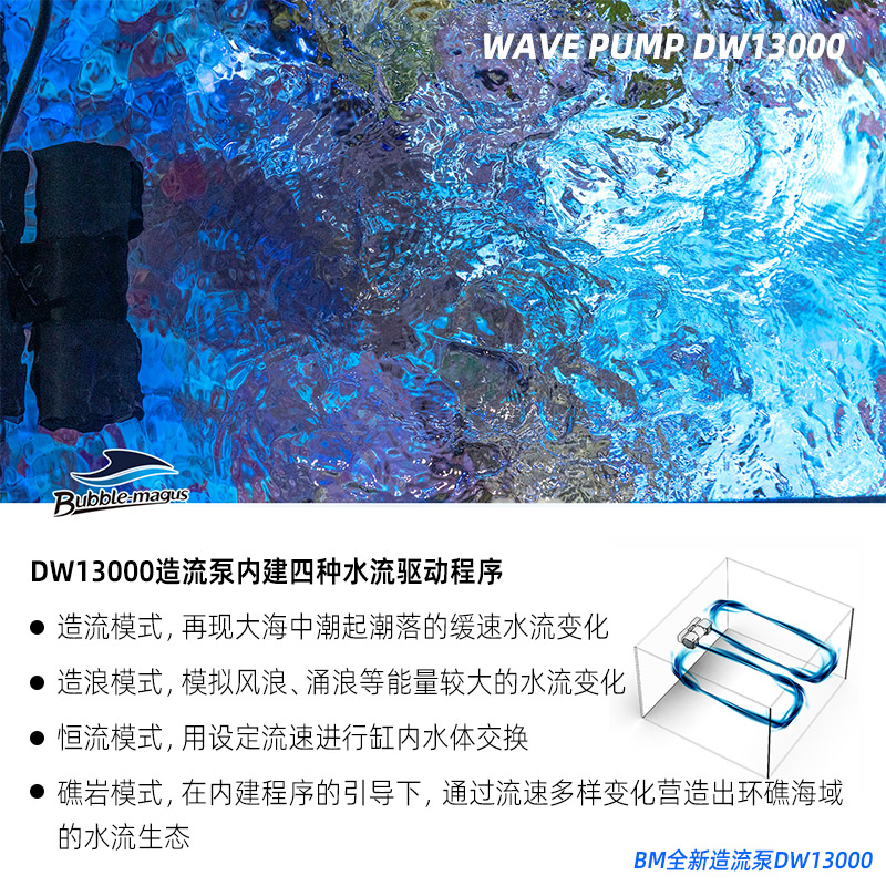 BM鱼缸造浪泵DW13000造流泵横流泵静音珊瑚海缸水族箱环流冲浪泵