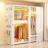 钢制衣柜开放式 防尘衣架出租卧室简易衣帽架组装 货架置物架洞洞板