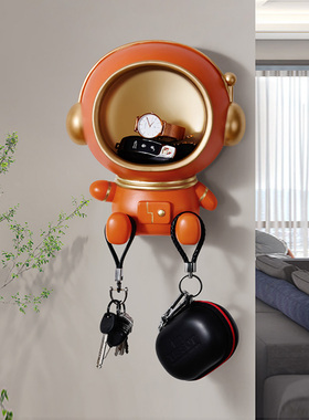 宇航员钥匙壁挂玄关收纳摆件入户门口免打孔墙上装饰多功能置物架
