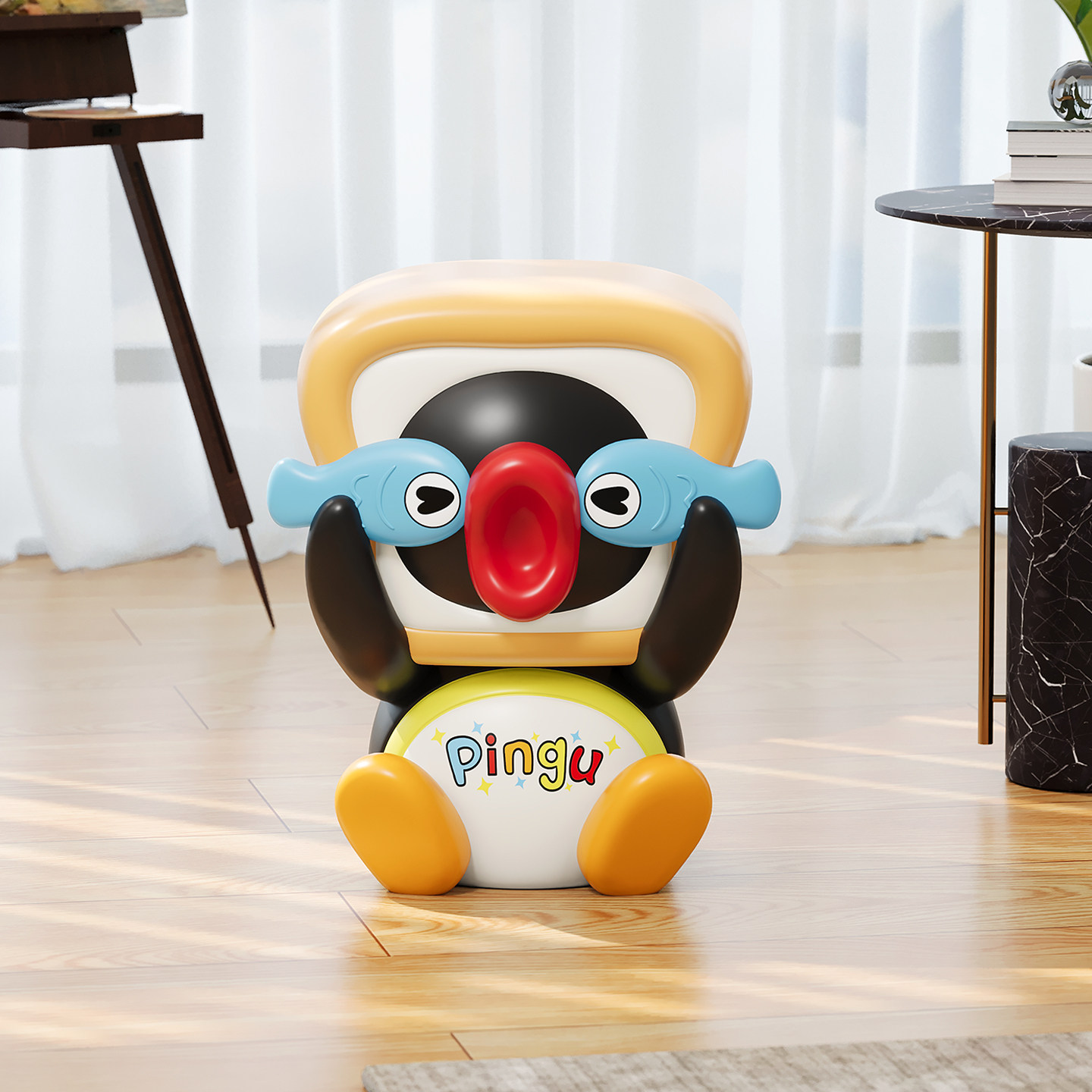 pingu企鹅换鞋凳落地摆件家门口凳子儿童穿鞋凳客厅矮凳乔迁礼物