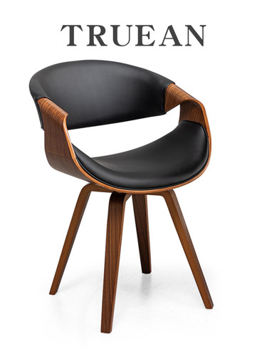 意大利极简主义餐椅家实木凳阳台休闲写作靠背Eames化妆椅旋转