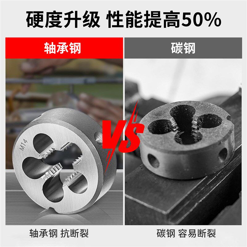 速发手用螺丝攻板牙套装攻丝螺丝攻套筒套装螺纹螺丝攻板牙工具套