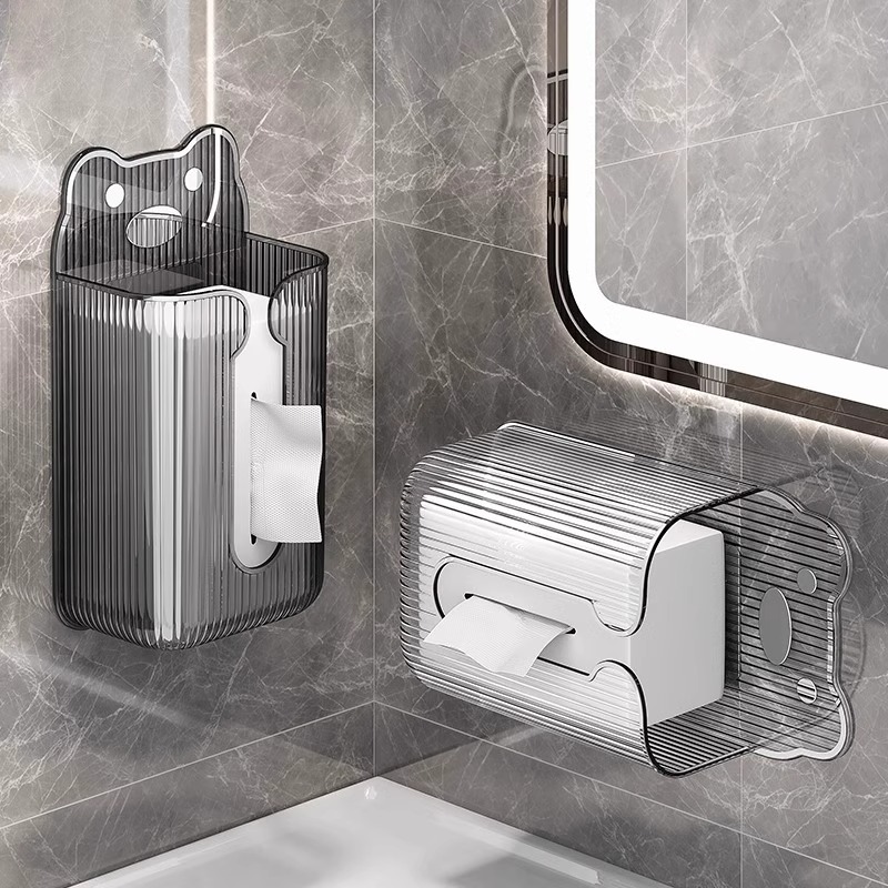 速发厕纸盒壁挂式轻奢面巾纸洗脸巾收纳盒巾所卫生间免打孔倒挂抽