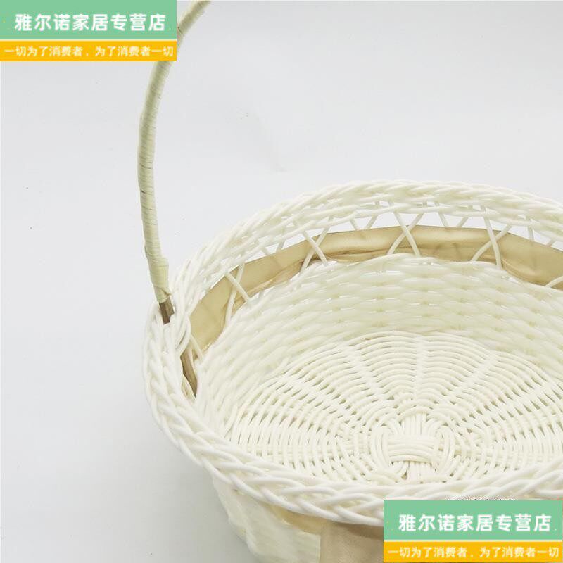 速发结婚花童撒花花篮婚礼新娘手工编织仿藤编制手提收纳篮水果面