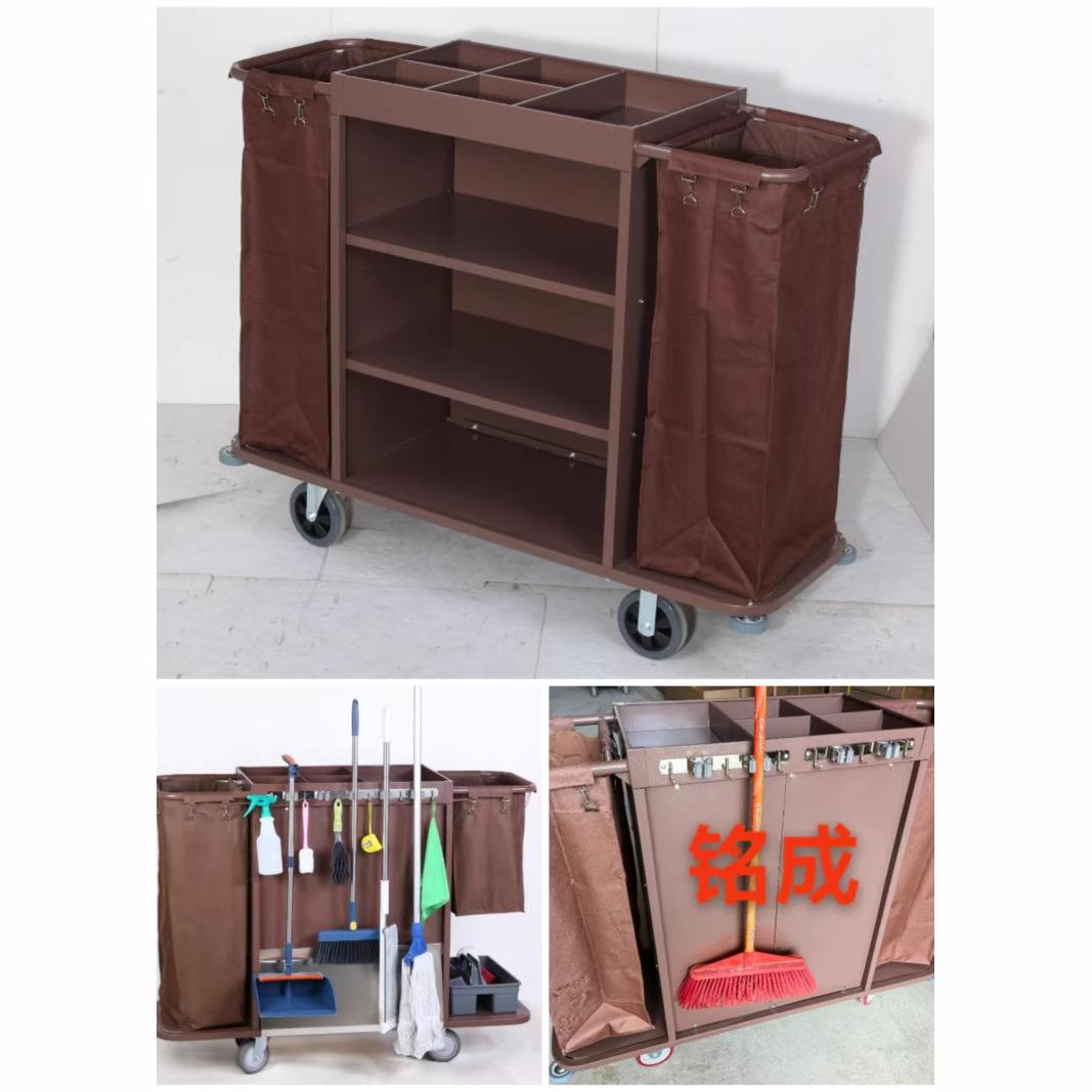 源头厂家酒店不锈钢客房车 宾馆清洁工作车 布草车服务手推车