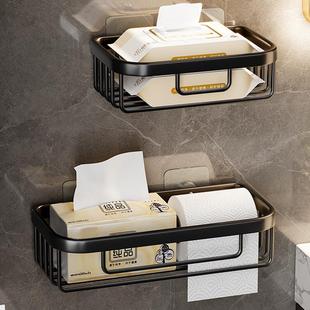 工厂直销太空铝纸巾盒网丝篮浴室免打孔洗手间卷放卫生纸收纳架子