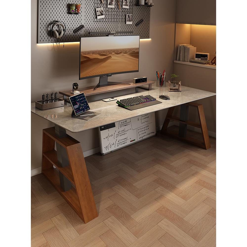 乐途岩板电动升降桌电脑桌家用卧室书桌学习电竞桌工作办公桌CL13