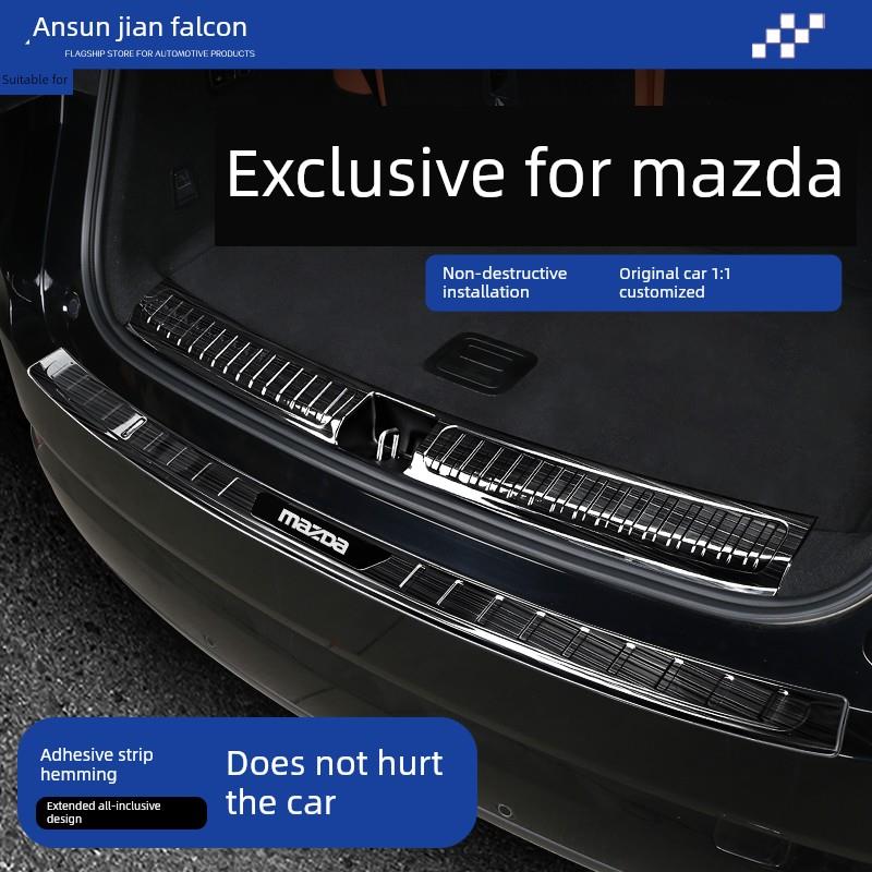 马自达3昂克赛拉不锈钢后备箱护板CX50保护CX5后杠CX30防刮贴EZ6