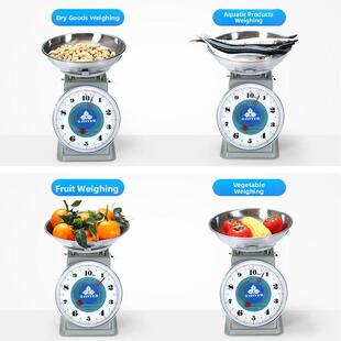 金叶盘称10公斤称重卖菜厨房圆盘机械托盘弹簧台秤商用小型带盘子