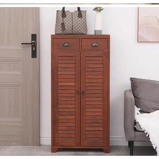 实木双门鞋柜小窄门口夹缝家用进门室外过道电梯口鞋架加高立式