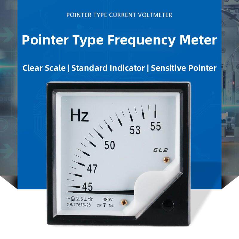 6L2-HZ指针式交流频率表发电机45-55Hz 100V220V380V外形80*80mm