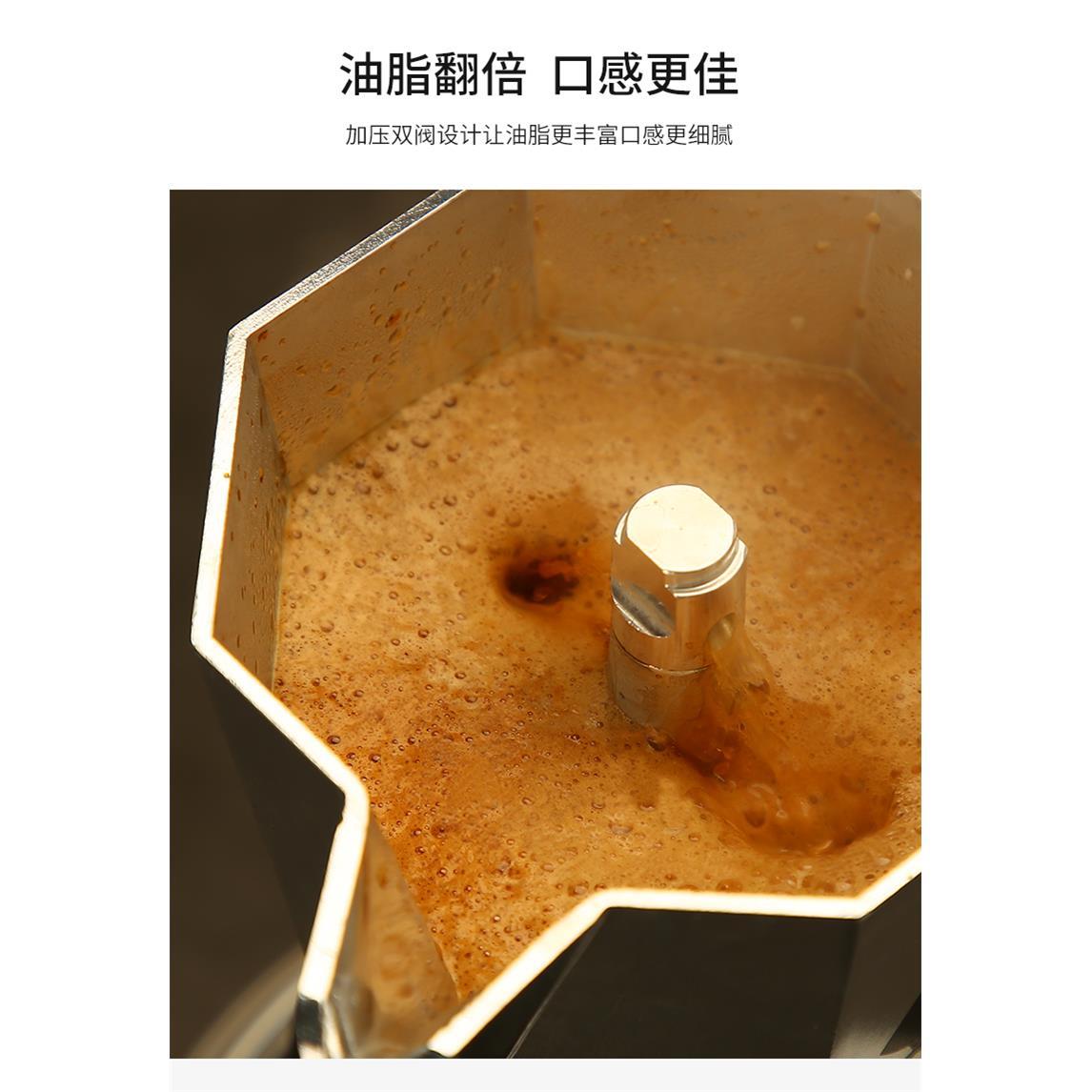 热销比乐蒂Bialetti双阀咖啡壶摩卡壶进口煮咖啡高压户外露营意式