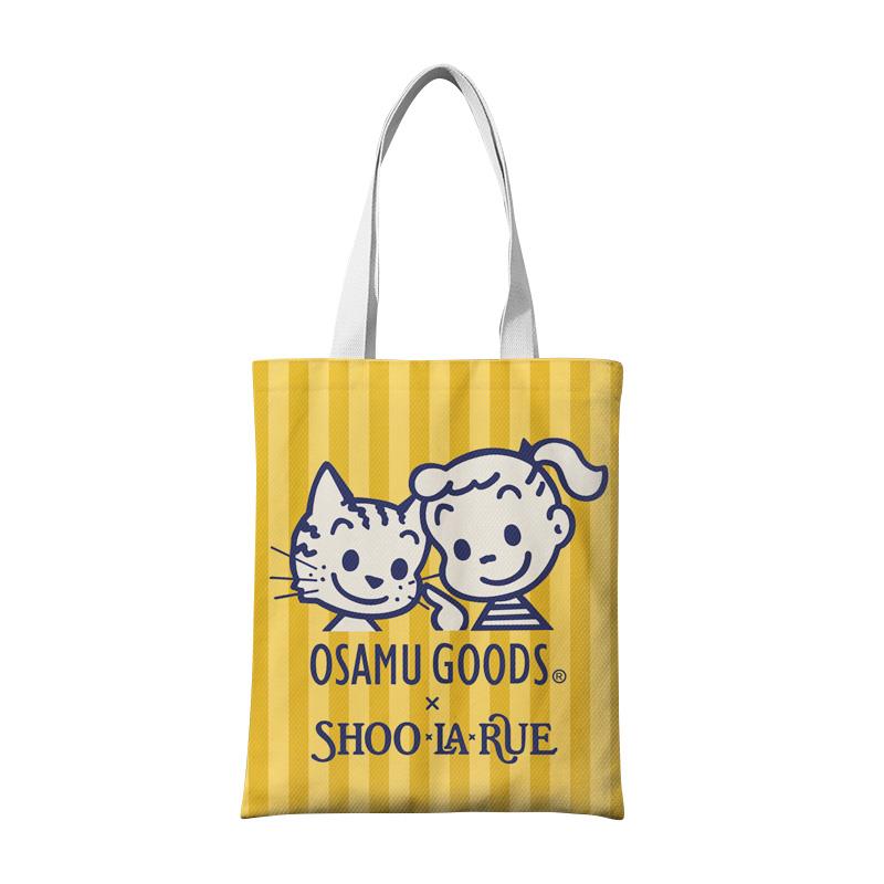 2023新款原田治osamu卡通帆布袋条纹单肩包学生大容量拉炼手提袋
