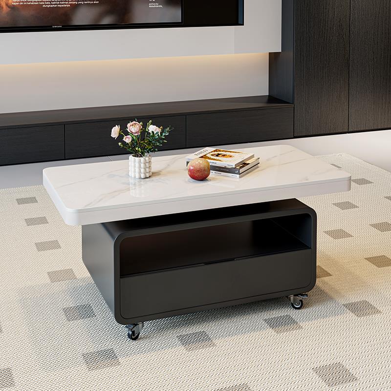 岩板长方形意式极简茶几轻奢小户型客厅家用可移动边几沙发边柜桌