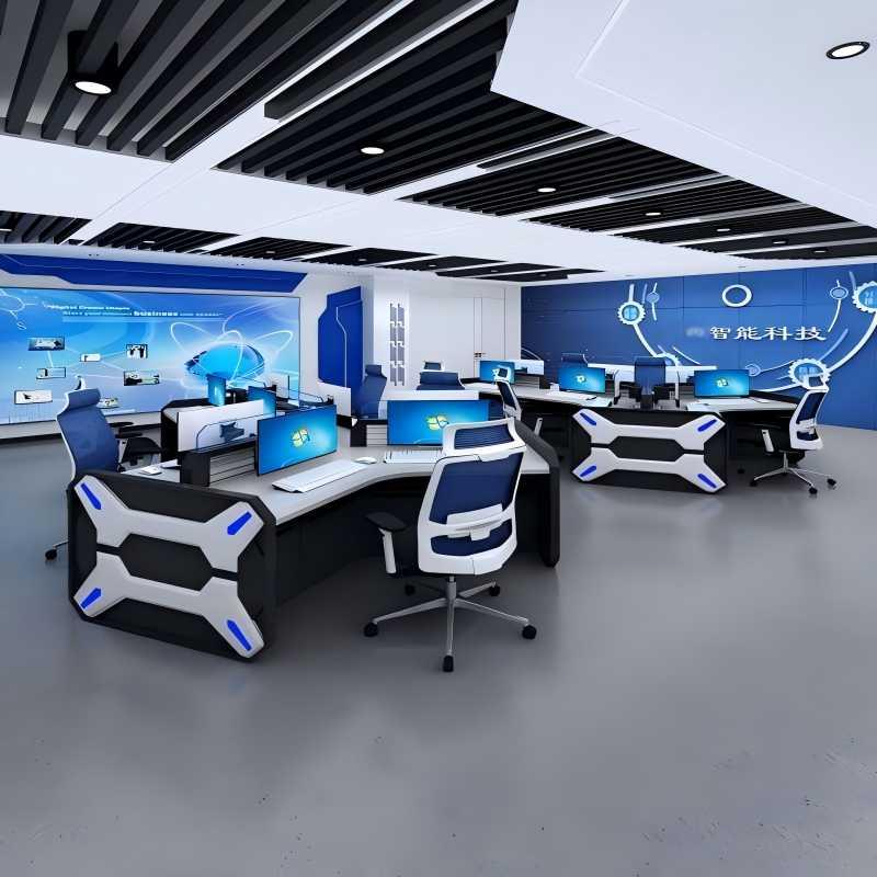 烤漆控制台公安消防指挥中心监控台多媒体操控桌工作台智慧调度台