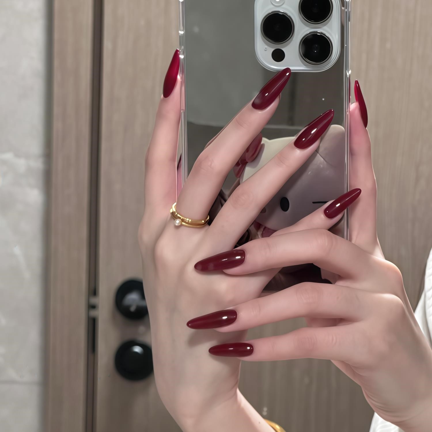 【红酒醉】高品质纯手工穿戴甲日式车厘子穿戴甲美甲贴片显白手工