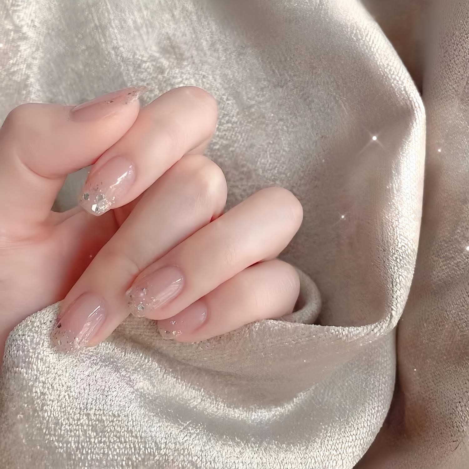 法式闪粉手工穿戴美甲