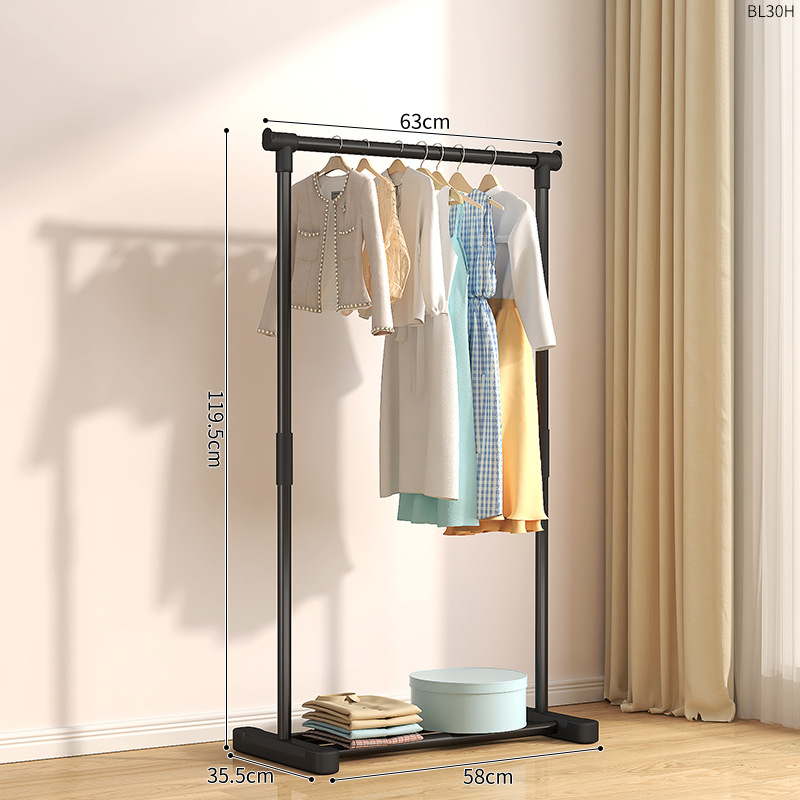 速发衣帽衣卧室简易室内家用挂衣架子落地衣服台可移动架晾式架