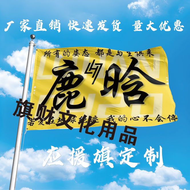 鹿晗应援大旗明星应援旗帜鹿晗演唱会音乐节户外鹿晗应援旗定制
