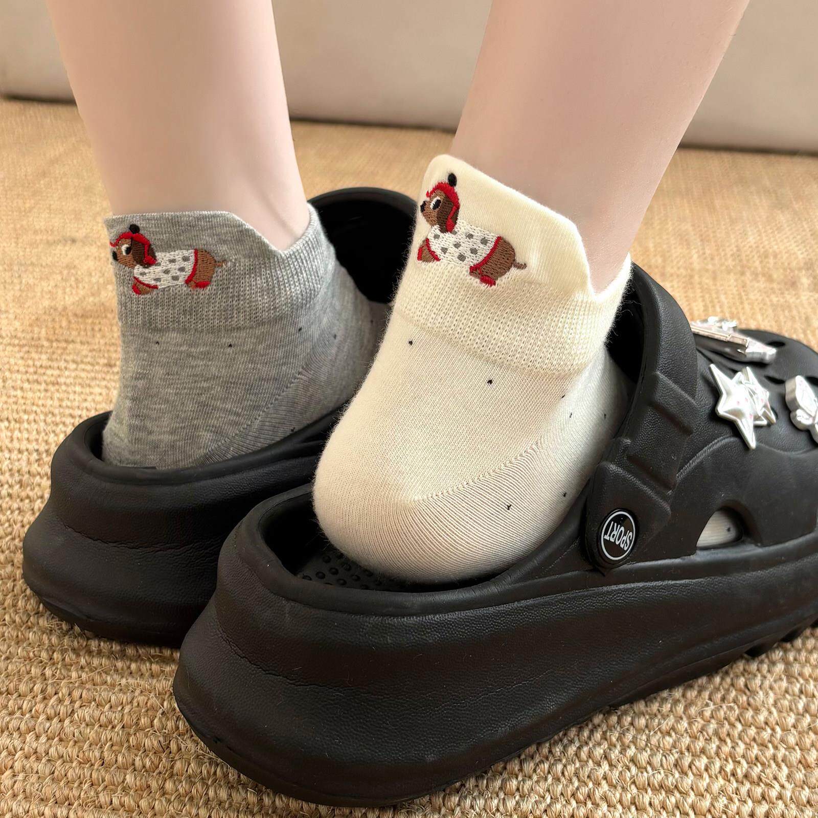 袜子女短袜纯棉低帮春秋季艺术生护耳短筒袜白色2026新款爆款短款