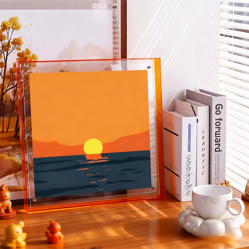 日落装饰画北欧ins风趣味卡通透明亚克力相框画卧室床头桌面摆画,家居饰品,现代装饰画,淘宝优惠券,粉丝福利购,淘宝优惠卷