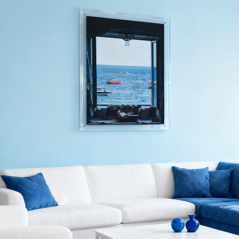 北欧风客厅装饰画小众艺术窗外风景挂画治愈卧室床头亚克力摆件画