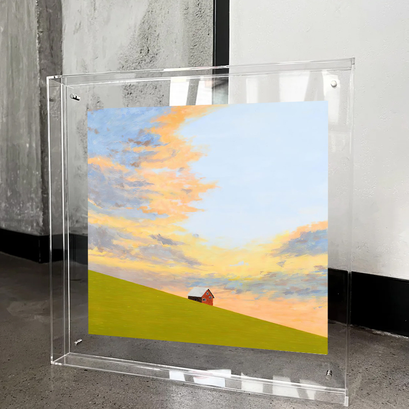 治愈系草原风景客厅装饰画夕阳日出海边海景卧室床头亚克力摆画