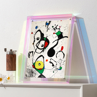 胡安米罗抽象艺术儿童房装饰画现实主义客厅卧室小众亚克力摆件画