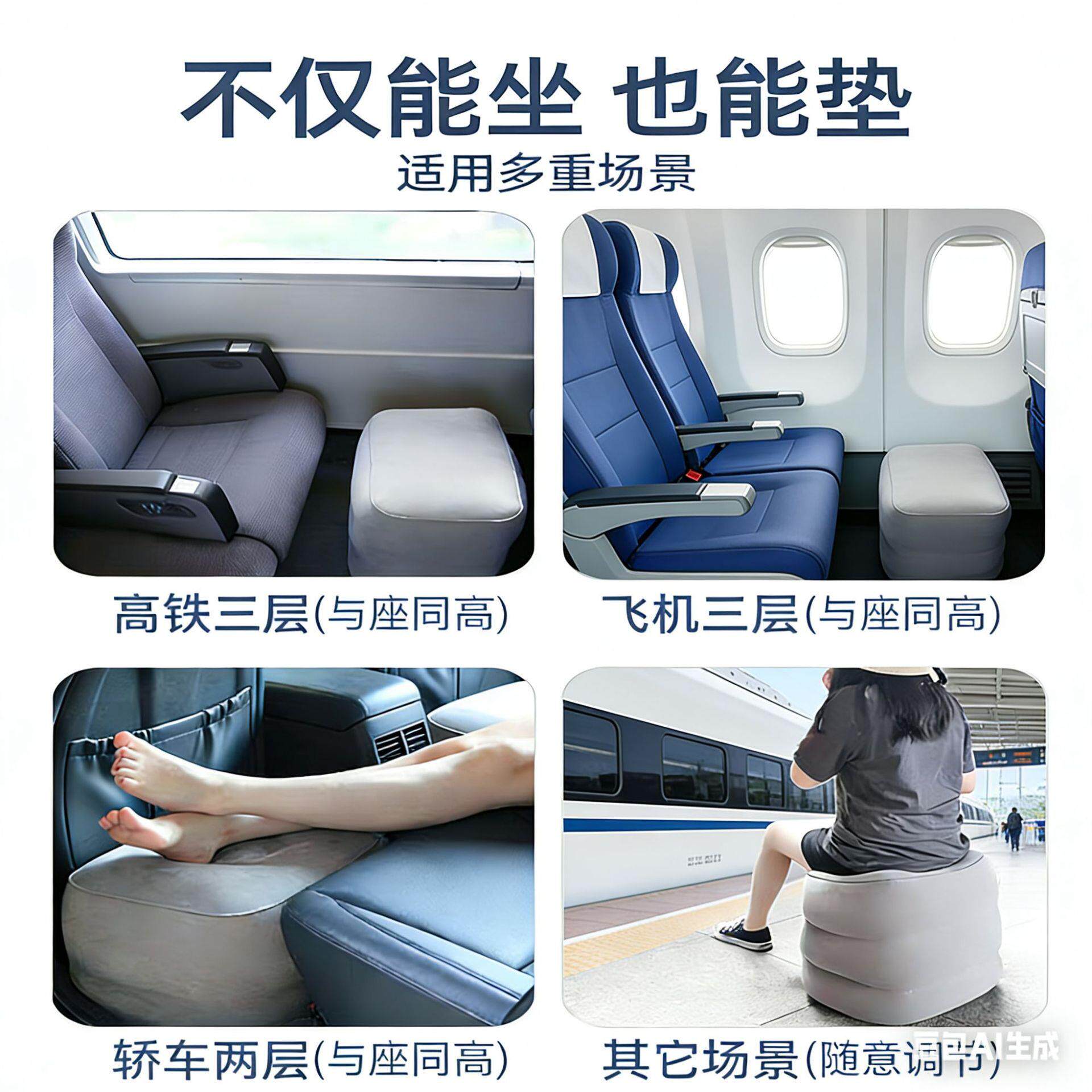 飞机脚垫脚踏出国旅行用品垫腿火车睡觉护颈枕汽车足踏垫脚凳