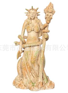 希腊神话权杖女神摆件人物创意摆设酒柜书房美欧式装饰雕塑工艺品