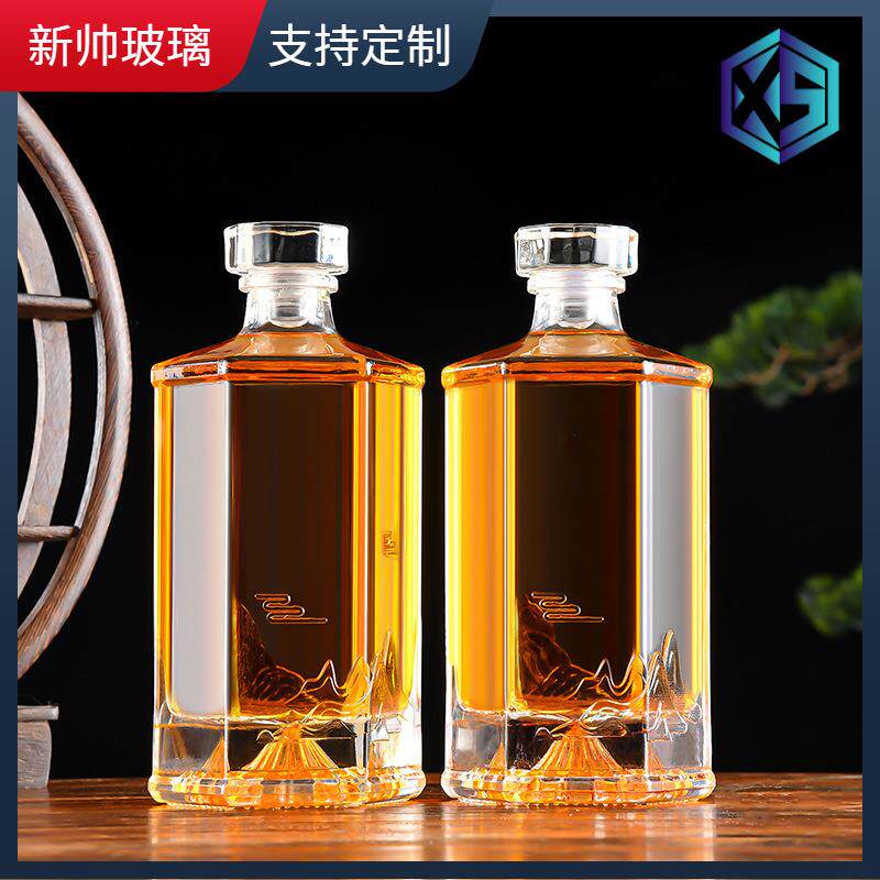 500ml酒瓶高档酒瓶玻璃白酒瓶洋酒瓶1斤装酒瓶密封空瓶水晶瓶