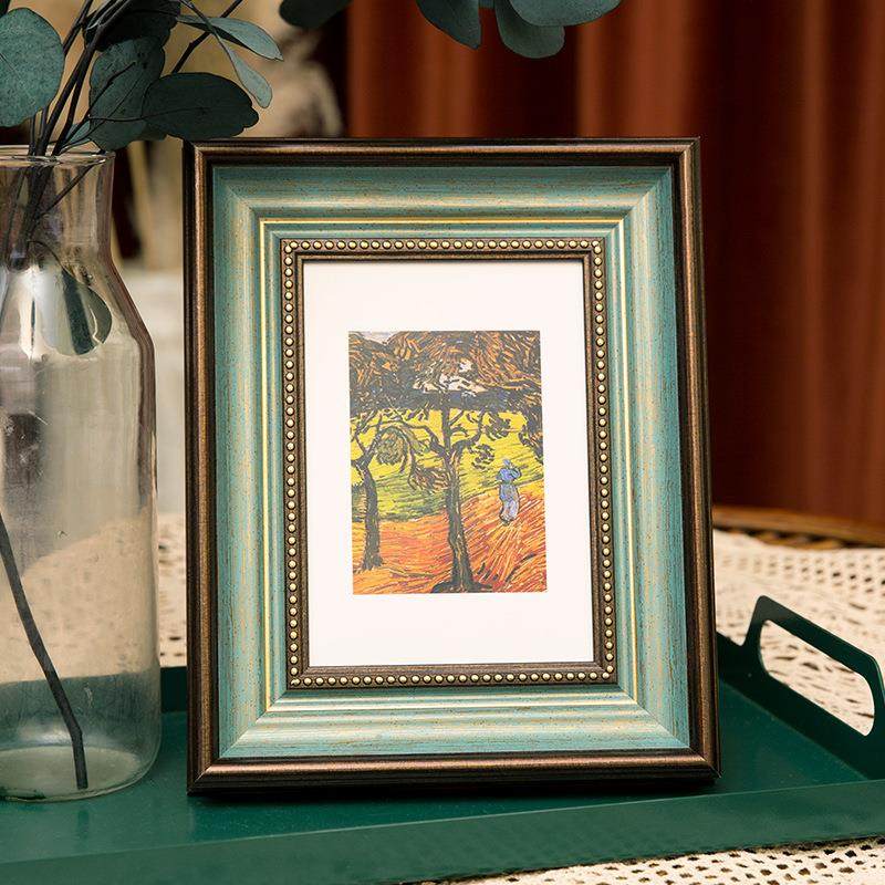 居家装饰画美式复古咖啡画框挂墙5寸6寸7寸8寸10寸艺术照相框摆台