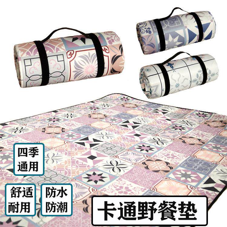 六角花砖野餐垫户外露营防潮垫草坪垫子帐篷垫子野餐布出口便携