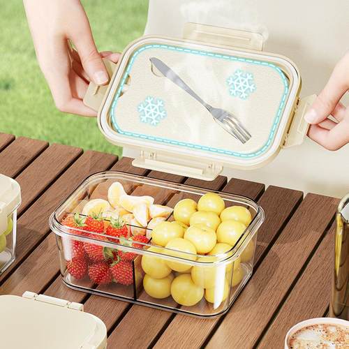 水果便当盒自带冰盒叉子外出携带保鲜餐盒露营分格密封移动小冰箱