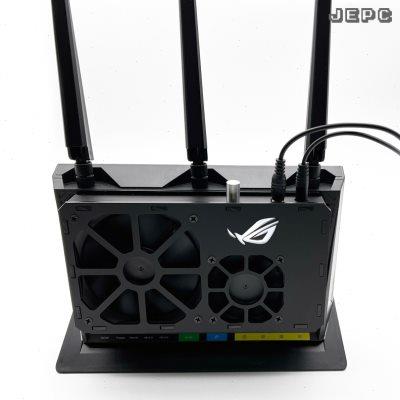高档华硕RT-AX86U pro路由散热器温控静风扇信仰灯背夹调速wifi6