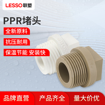 新款联塑PPR白色124分外螺纹堵