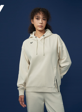 YBA连帽卫衣女2024秋冬季运动宽松保暖针织套头帽衫长袖25062B