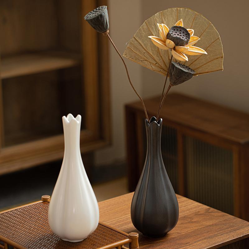 陶瓷花瓶摆件客厅插花轻奢高级感干花中式景德镇复古装饰水培花器