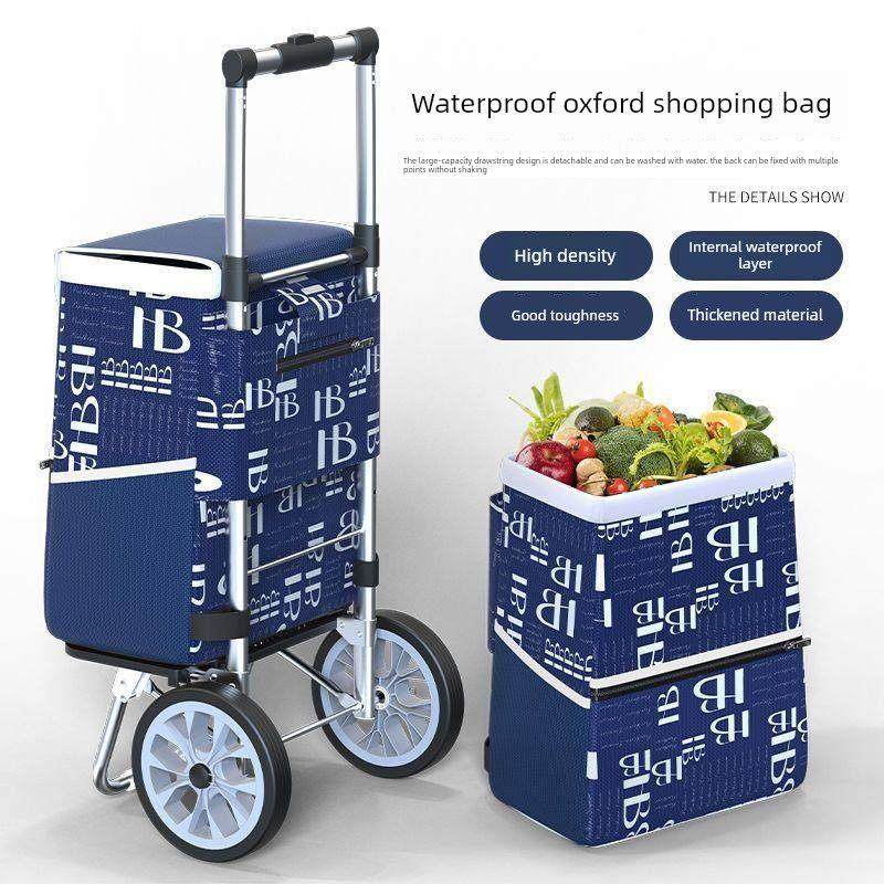 铝合金购物车网红超市家庭老人爬楼梯轻便行李折叠手推车杂货店购