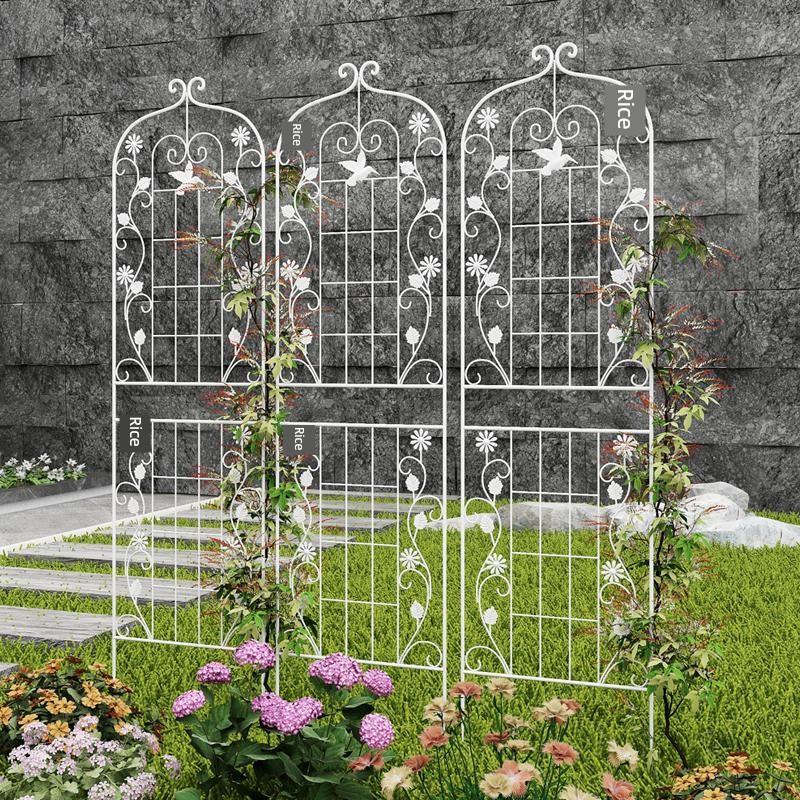 铁线莲爬藤架月季绿萝蔷薇植物攀爬花架户外花园庭院栅栏铁艺支架