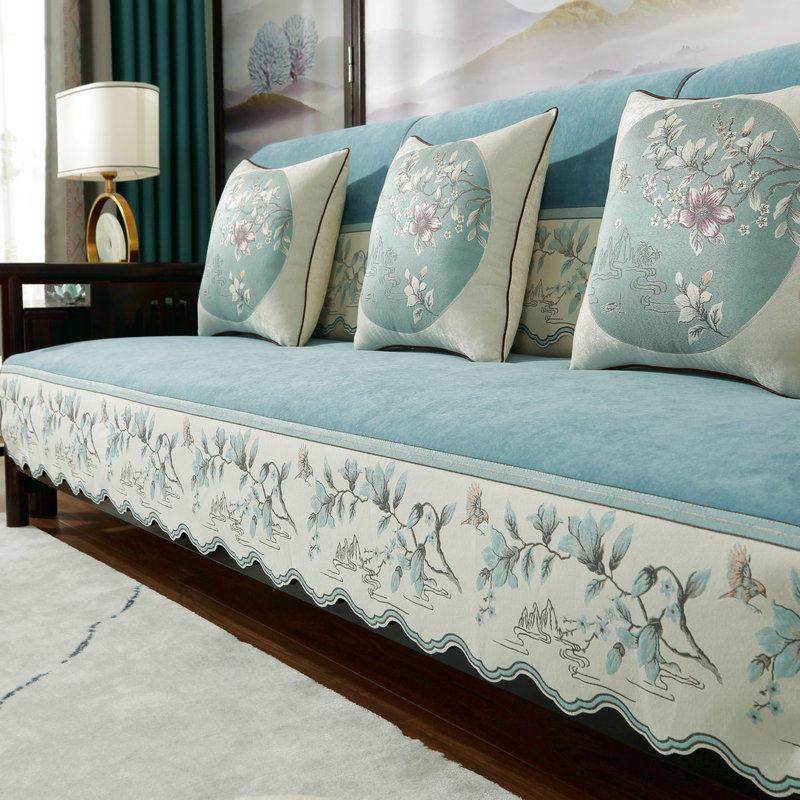 实木沙发垫2025新款中式四季通用高档防滑新中式沙发套罩巾全盖布