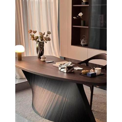 新中式高端白蜡木茶桌椅新款实木泡茶桌办公室茶室会客接待茶台