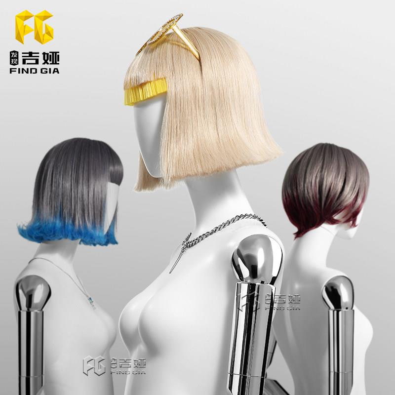 吉娅模特假发道具 模特头模发套专用GIA WIG 时尚女模短卷发假发