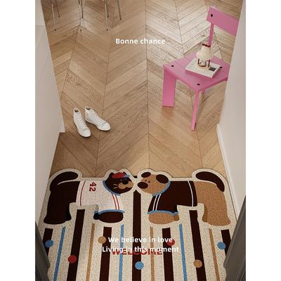 韩式风棒球小狗入口地垫钢丝圈防滑脚垫入口入口门地毯可切割